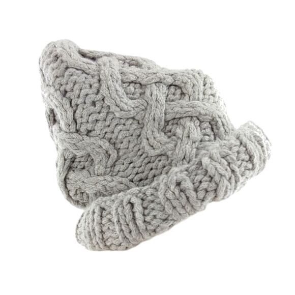 Sunghee Bang RARE merino & cashmere chunky gray knit stocking cap - Picture 1 of 6